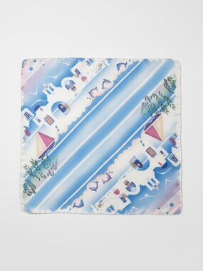 Vintage Greek Seascape Nautical Scarf 20”